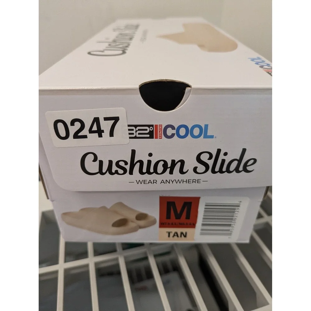 NEW 32 Degrees Cool Cushion Slides‎ Women's 7.5-8.5 Tan